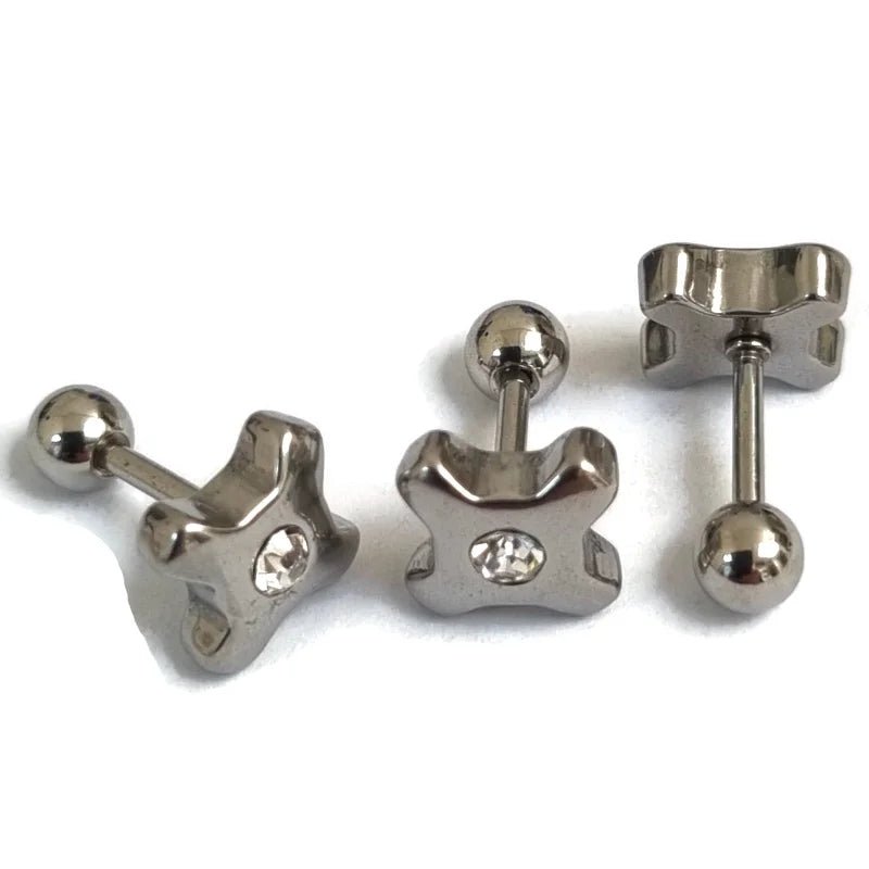 Vierkante Helix Piercing van Staal met Zirkonia - Unisex