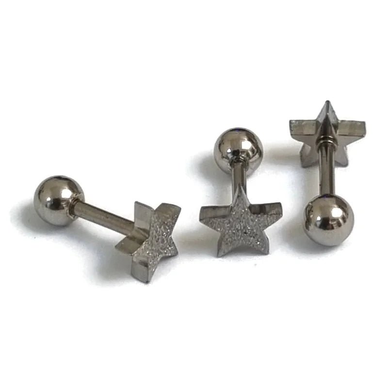 Sandblasted Helix Piercing Ster - Zilverkleurig - Unisex