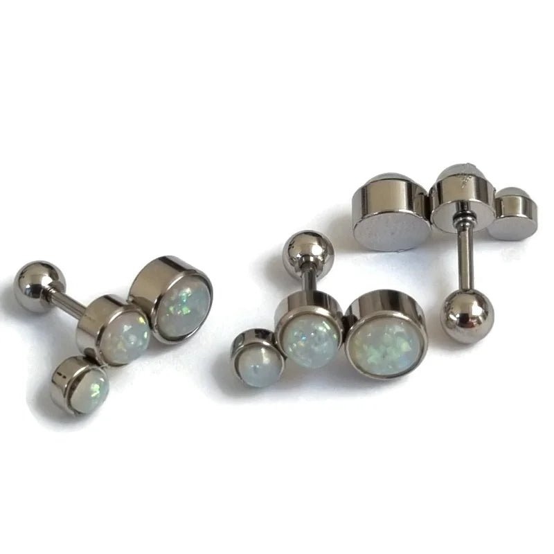 Witte Opaal Helix Piercing van Chirurgisch Staal - Unisex