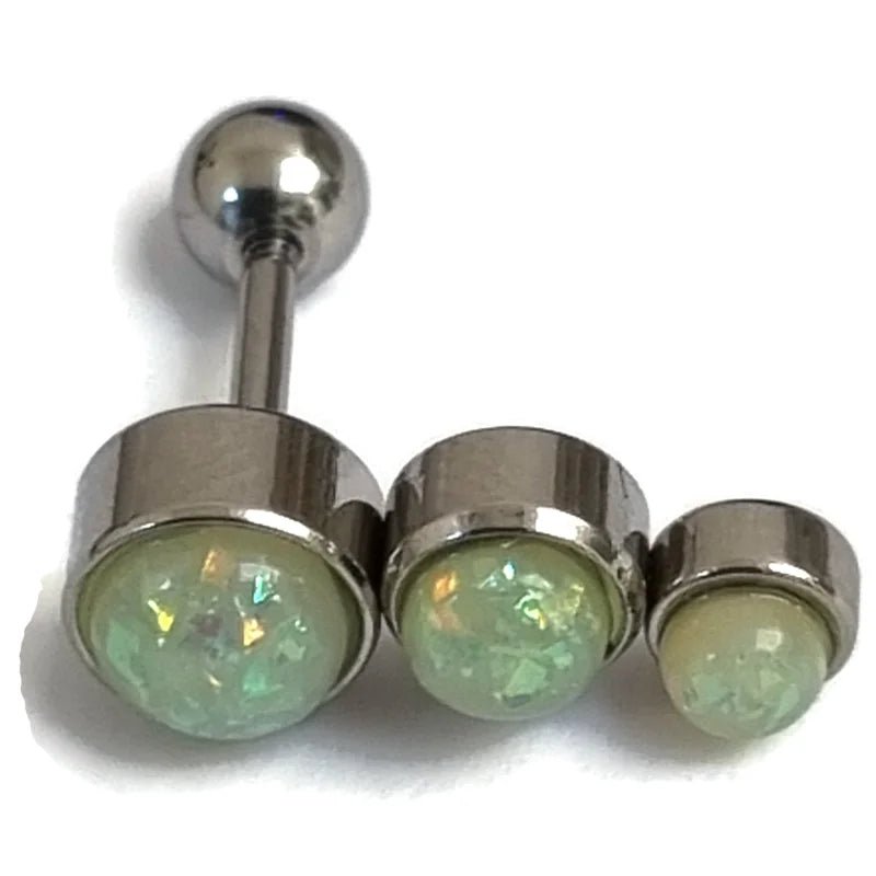 Groene Opaal Helix Piercing Staal Links - Unisex