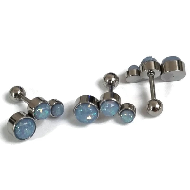 Blauw Opaal Helix Piercing van Chirurgisch Staal - Unisex