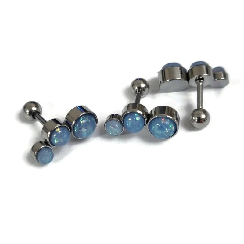 Blauw Opaal Helix Piercing - Unisex