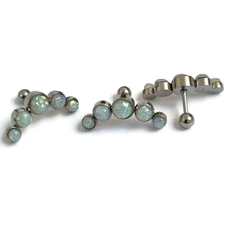 Witte Opaal Helix Piercing opal - Unisex