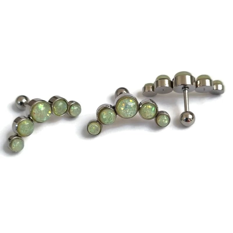 Licht Groen Opaal Helix Piercing - Trendy Oorpiercing - Unisex