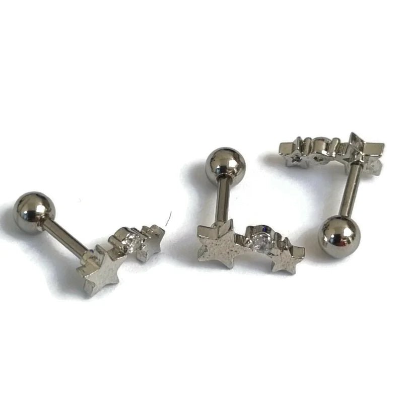 Sterren Helixpiercing met Zirkonia - Unisex