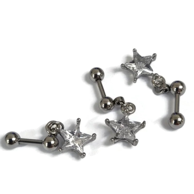 Chirurgisch Stalen Ster Zirkonia Oorpiercing - Unisex