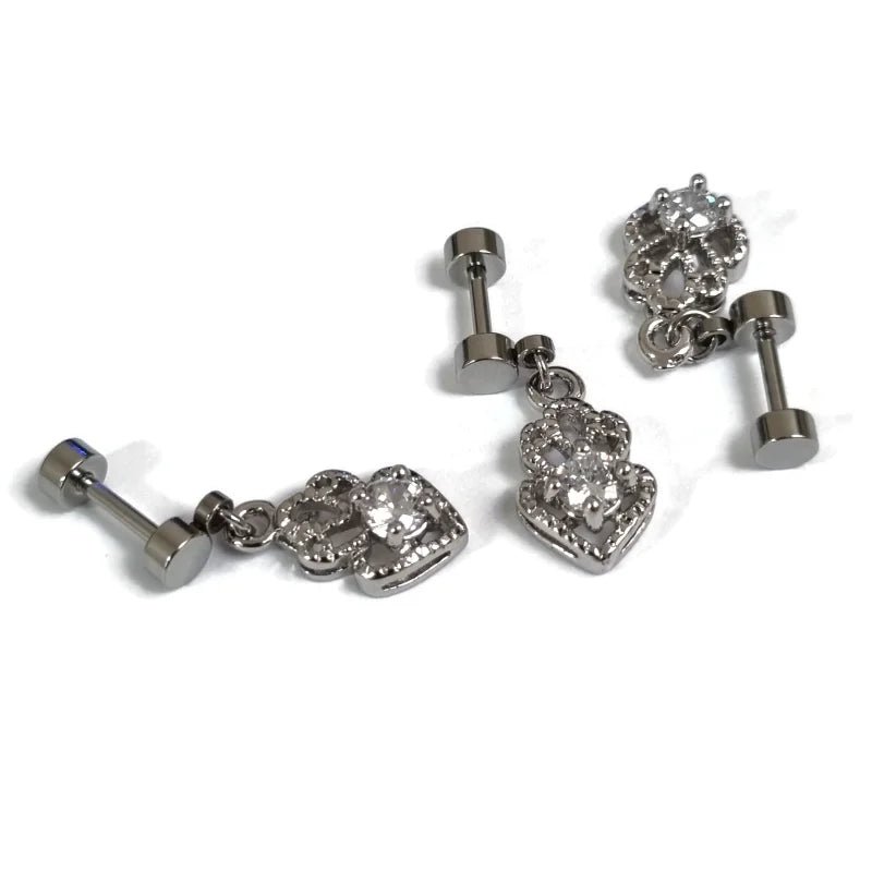 Stalen Helixpiercing met Hartvormige Zirkonia - Unisex