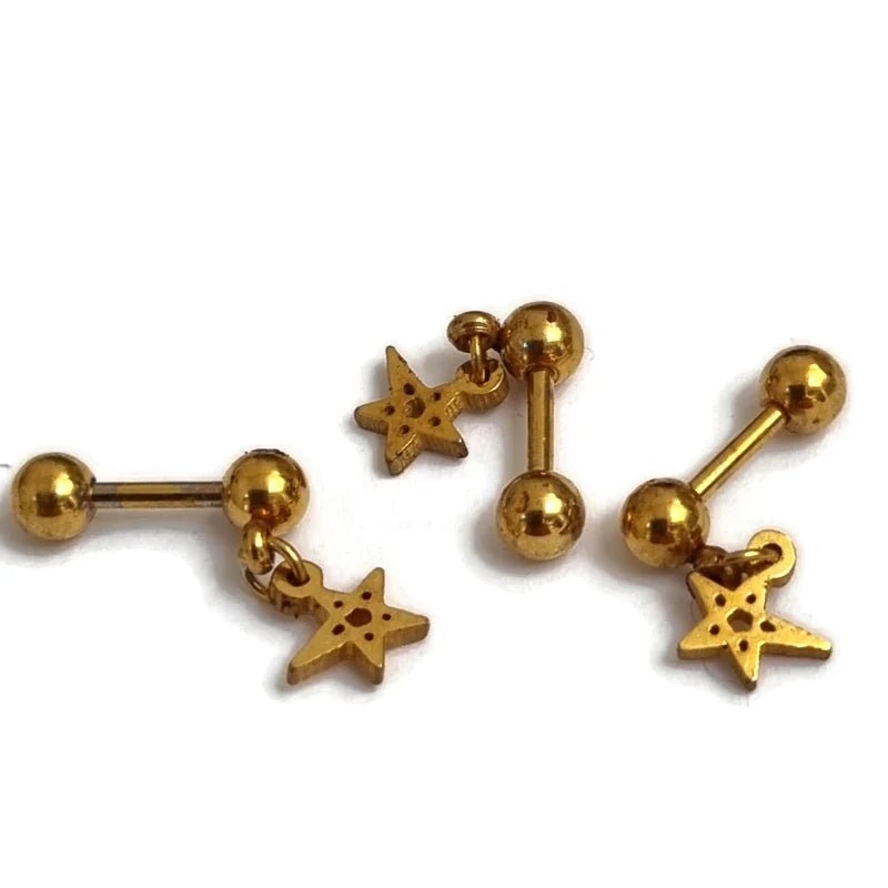 Helixpiercing Ster Chirurgisch Staal met Sterretje - Unisex