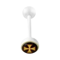 Uniek Witte Tongpiercing met Prachtig Logo - Biljartbal-8 -