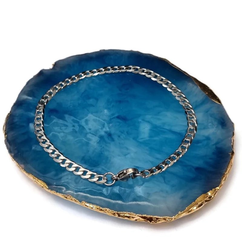 Zilverkleurige 19cm Stalen Gourmet Armband - Heren
