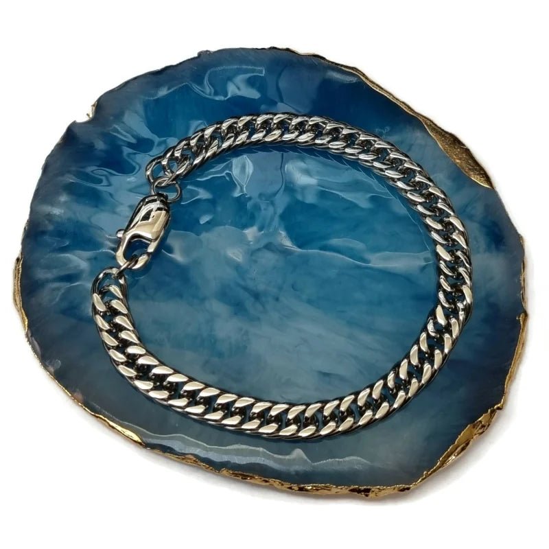 Stijlvolle Zilverkleurige Gourmet Armband - Unisex