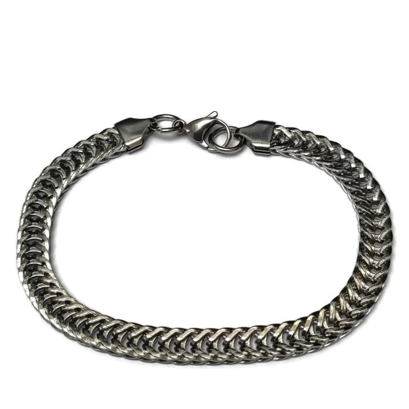 Rvs Visgraat Schakel Armband - Heren