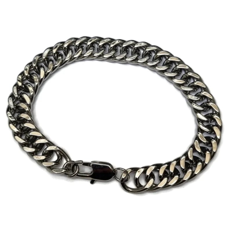 Dubbele Gourmet Armband in Zilverkleurig Staal
