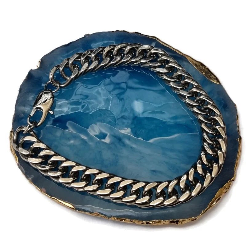 Dubbele Gourmet Armband in Zilverkleurig Staal