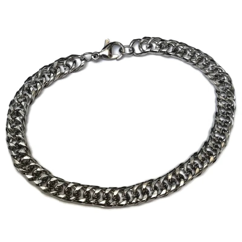Zilveren 21cm Curb Cuban Armband van Staal - Unisex