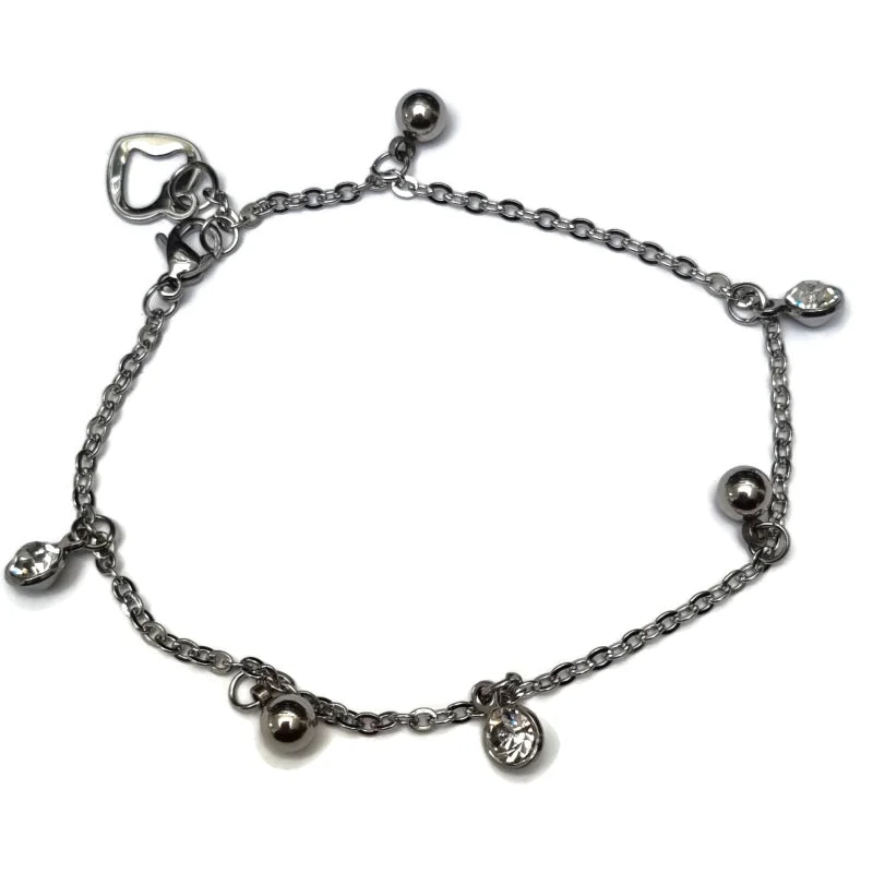 Elegante Stalen Bedel Armband vrouw met Zirkonia - Dames