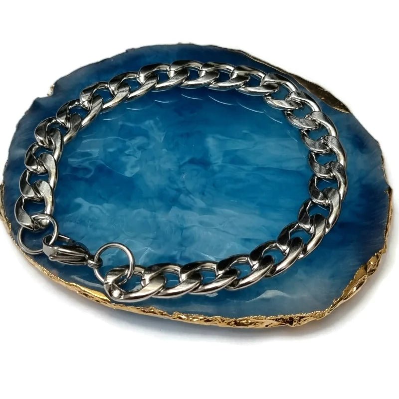 Zilverkleurige Gourmet Armband man RVS