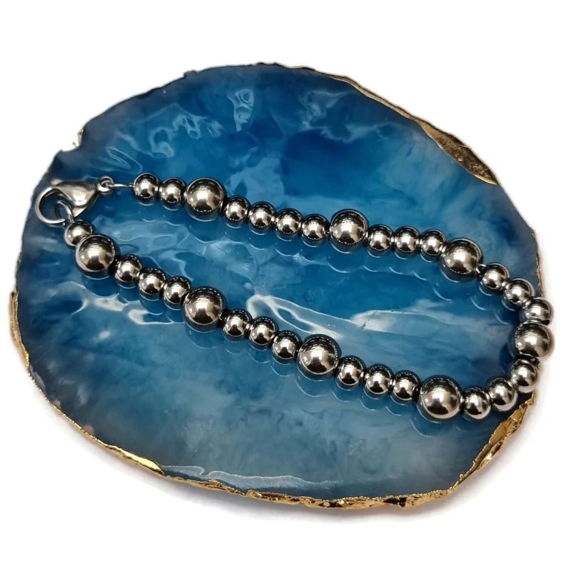 Zilver Kleur Kralen Armband - 19cm Lengte - Unisex