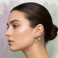 Zomerse Goudkleurige Oorbellen Set met Earcuffs -