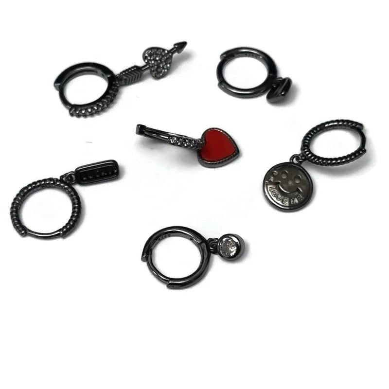 Grijze Oorbellen Set - Love is in The Air -