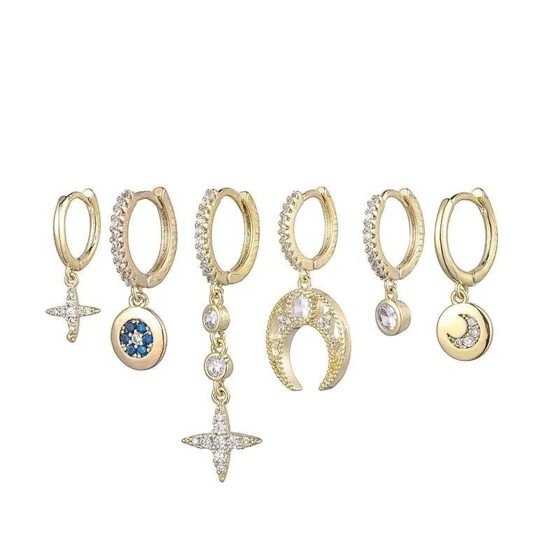 Set van Stars & Moon Oorbellen set -