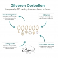 Zilveren Oorringetjes Set met Goudbedel -
