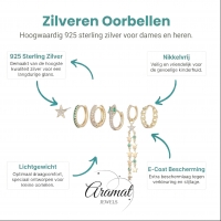 Zilveren Oorbellen Set  met Sterren -