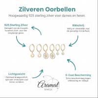 Sterren Oorbellen Set - Zilveren Oorbellen met Zirkonia -