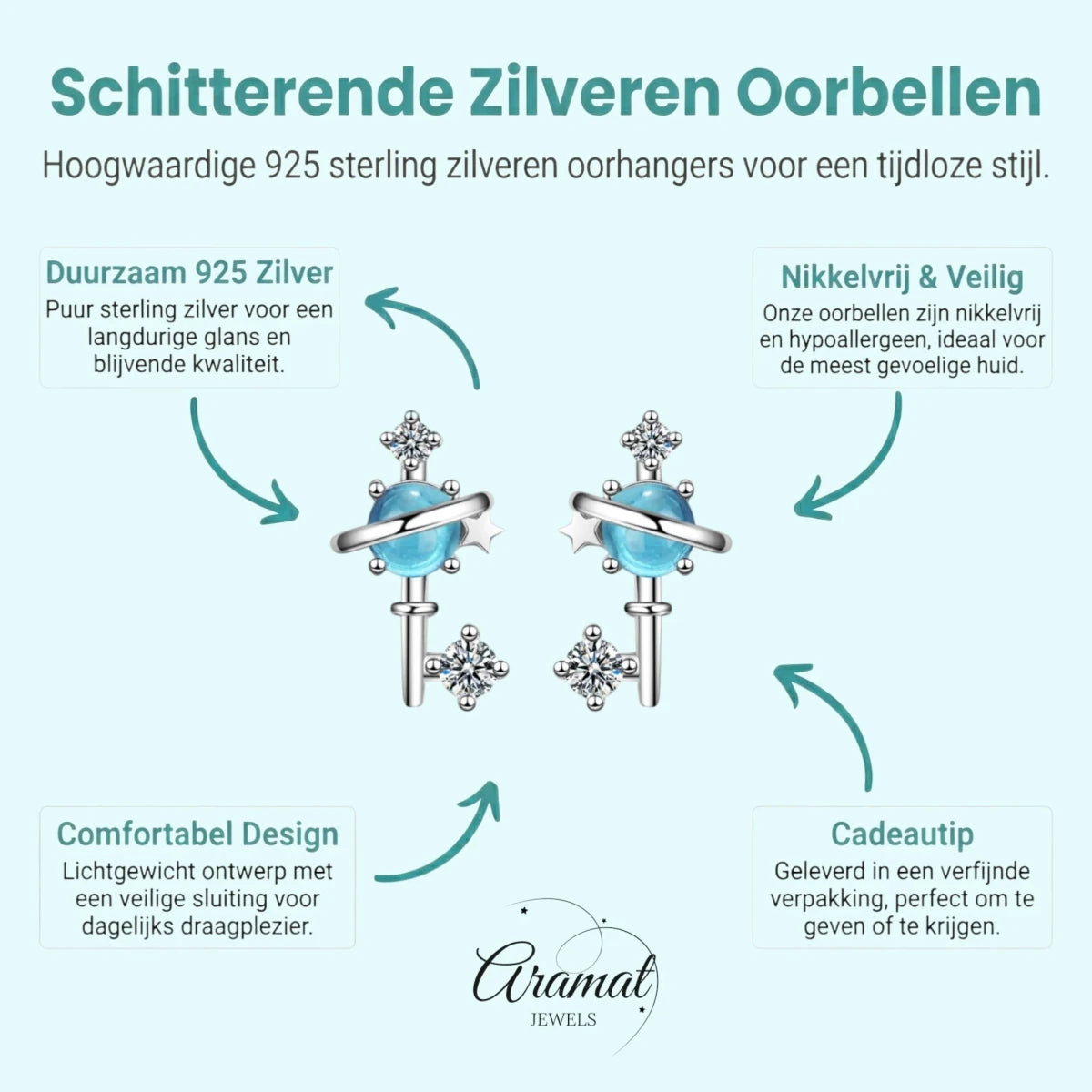Zilveren Sleutel Oorbellen -