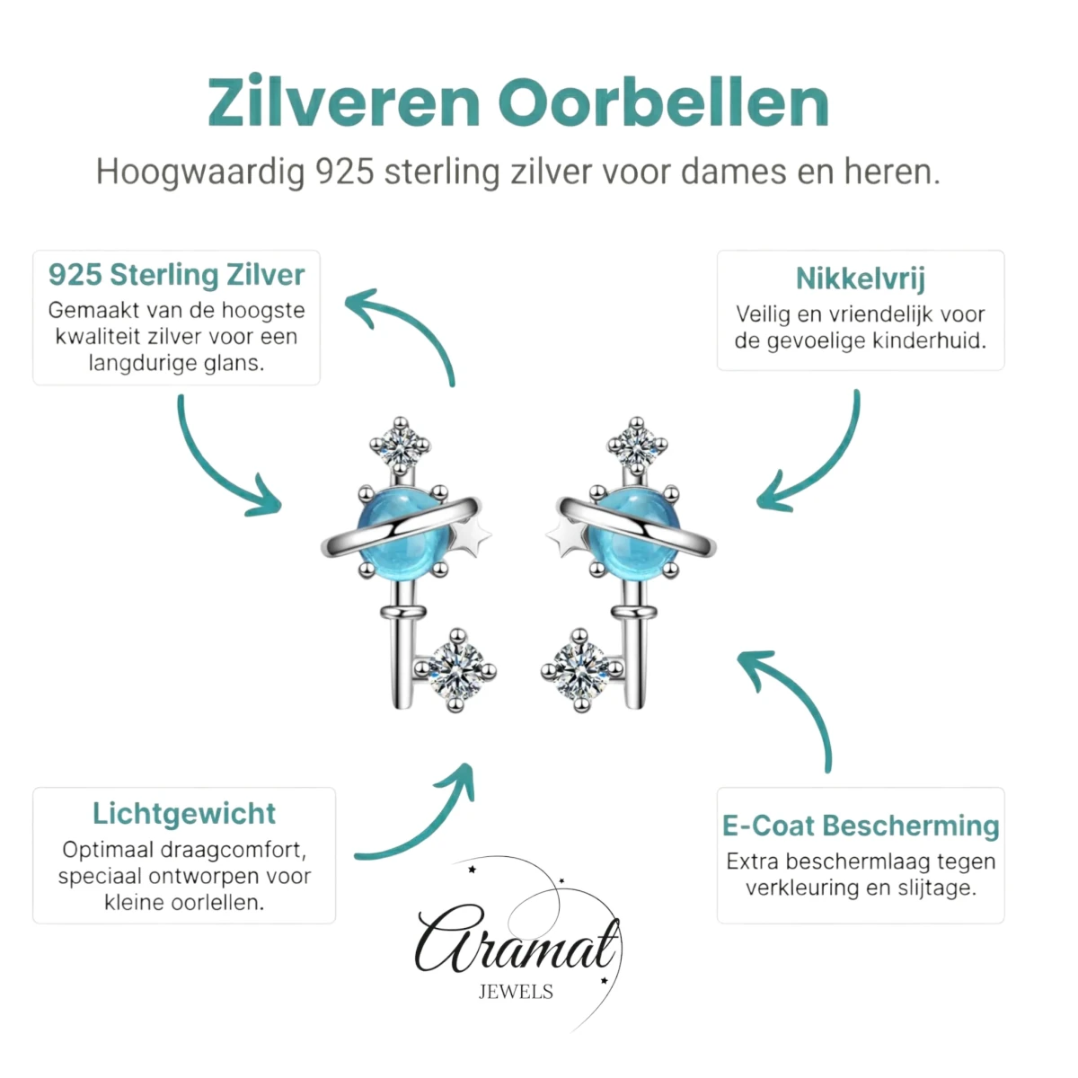 Zilveren Sleutel Oorbellen -