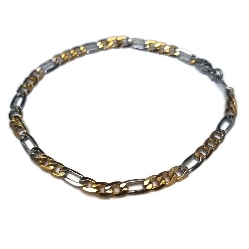 Stalen armband figaro schakel bicor - Heren