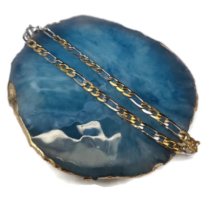 Stalen armband figaro schakel bicor - Heren