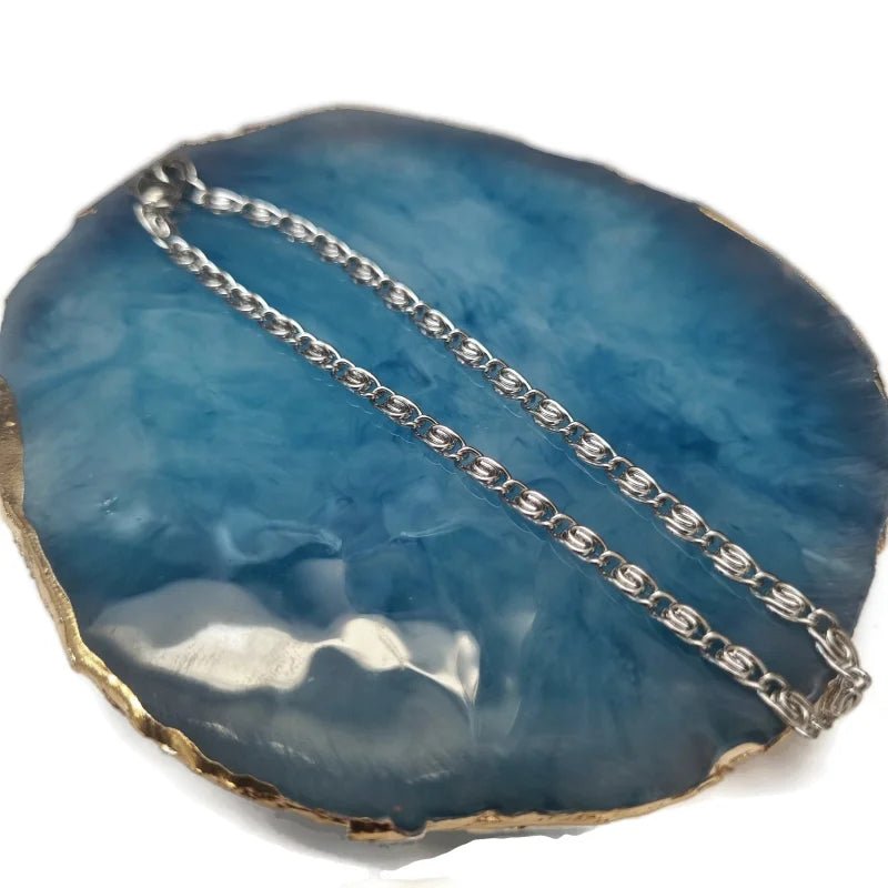 Stoere Griekse Schakel Armband RVS- 20cm - Unisex