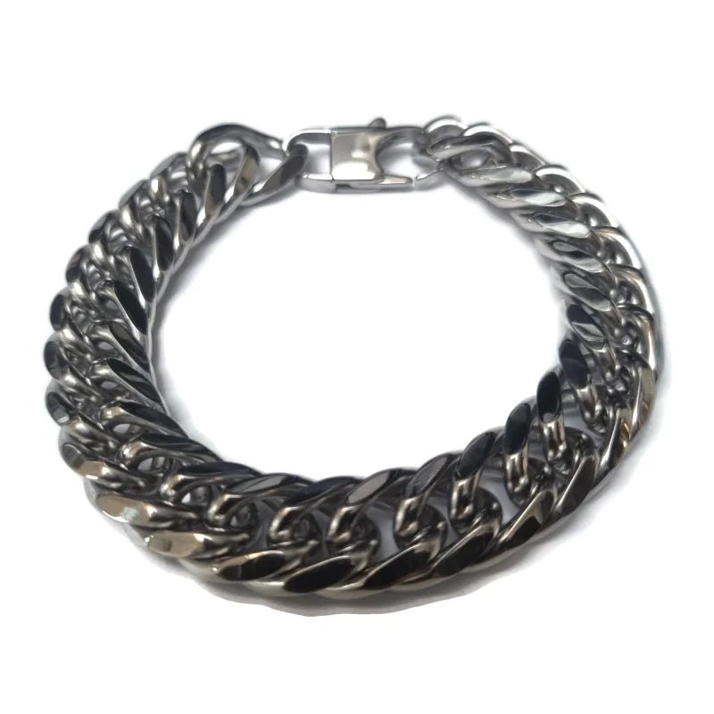 RVS Brede Stalen Armband Gourmet Schakel - Unisex