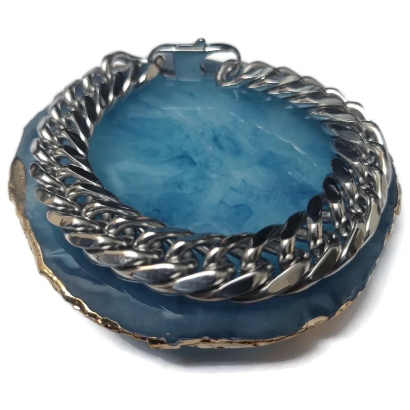 RVS Brede Stalen Armband Gourmet Schakel - Unisex