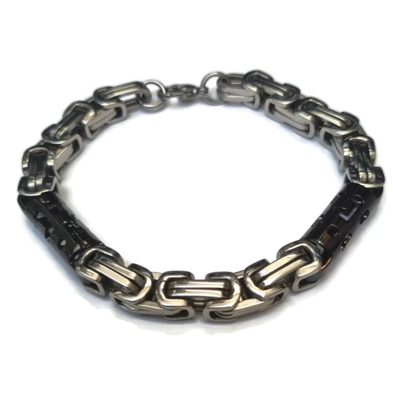 RVS armband konings schakel bicolor - Heren