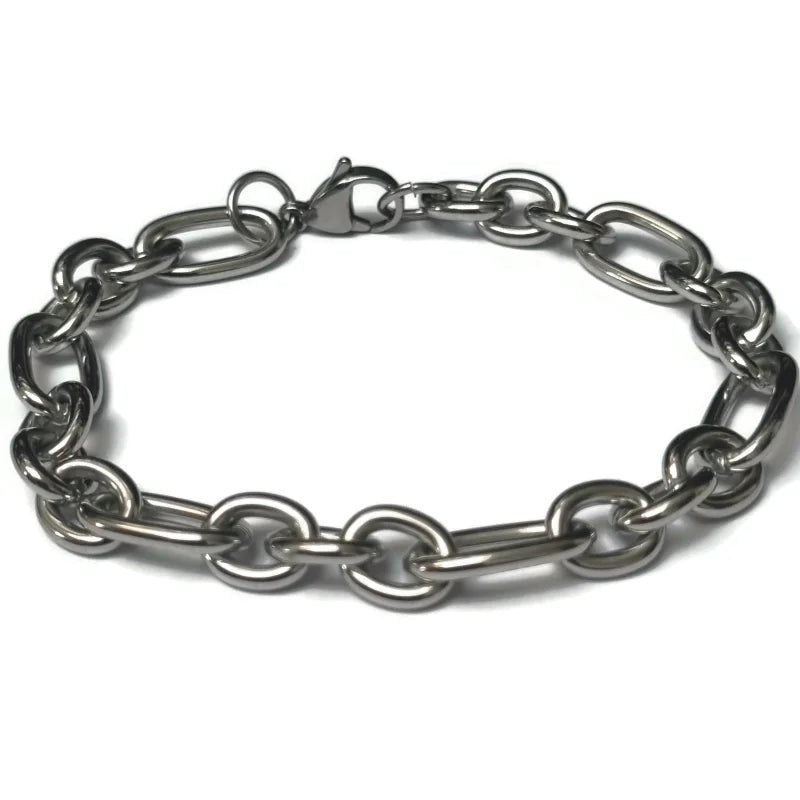 Zilverkleurige Fantasie Schakelarmband 22cm - Unisex
