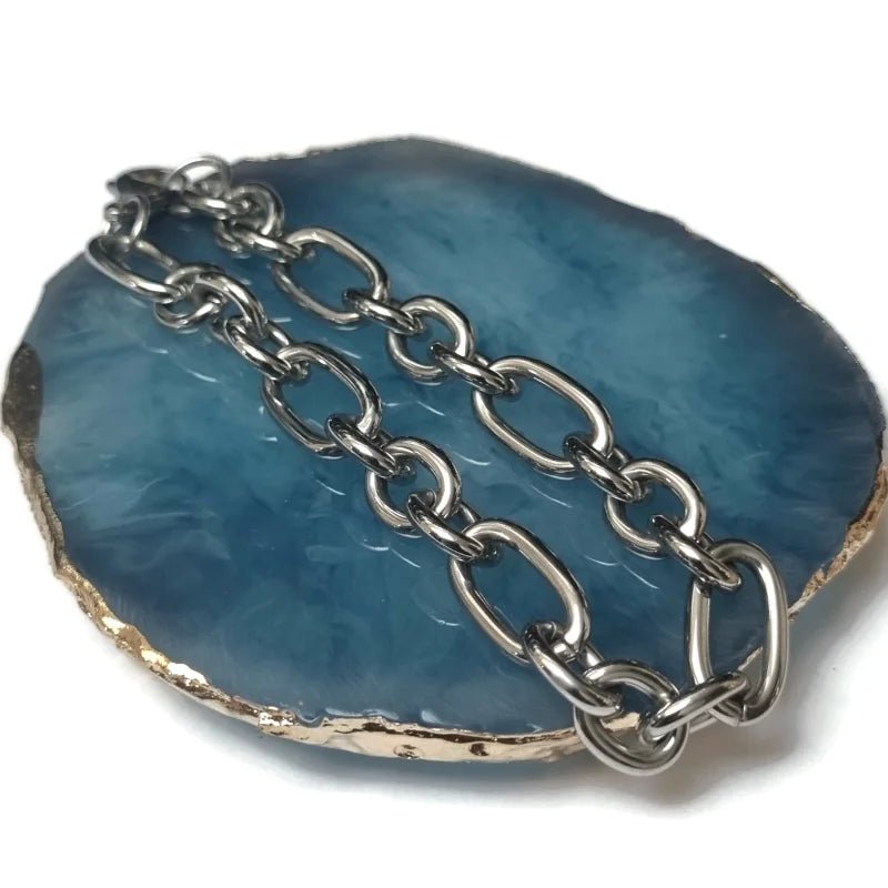 Zilverkleurige Fantasie Schakelarmband 22cm - Unisex