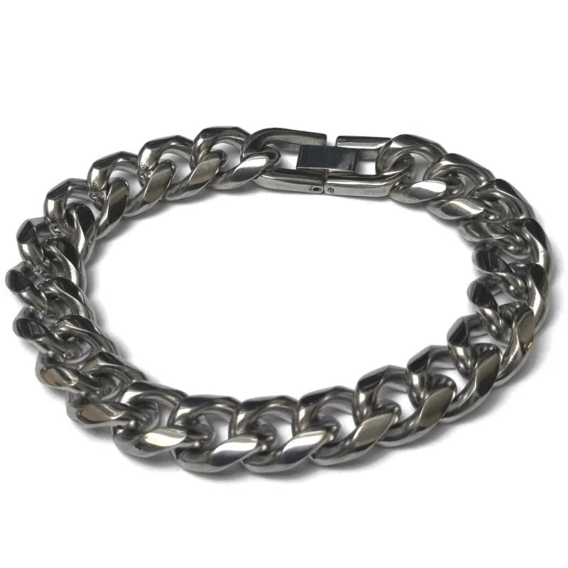 Stijlvolle Stalen Schakelarmband Gourmet - Unisex