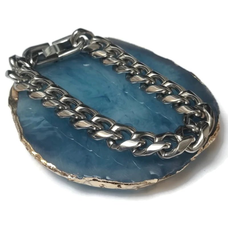 Stijlvolle Stalen Schakelarmband Gourmet - Unisex