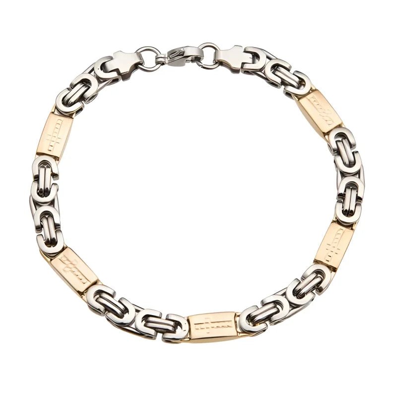 Bicolor Stalen Konings Armband RVS - Heren
