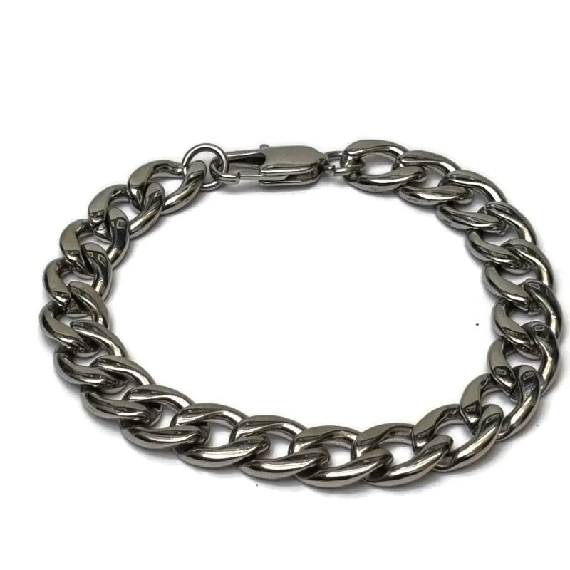 Platte Gourmet Schakel Armband van Staal - Unisex