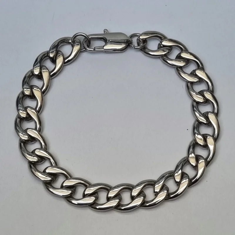 Platte Gourmet Schakel Armband van Staal - Unisex
