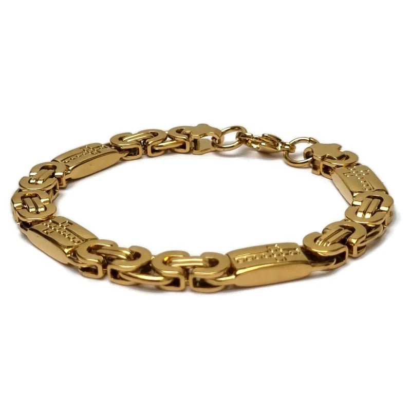 RVS Konings Schakel Armband met Kruisjes