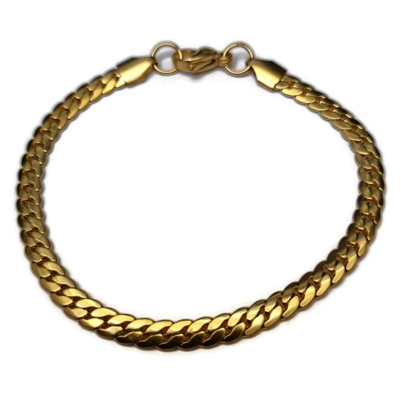 RVS Platte Gourmet Schakel Armband in Staal - Unisex