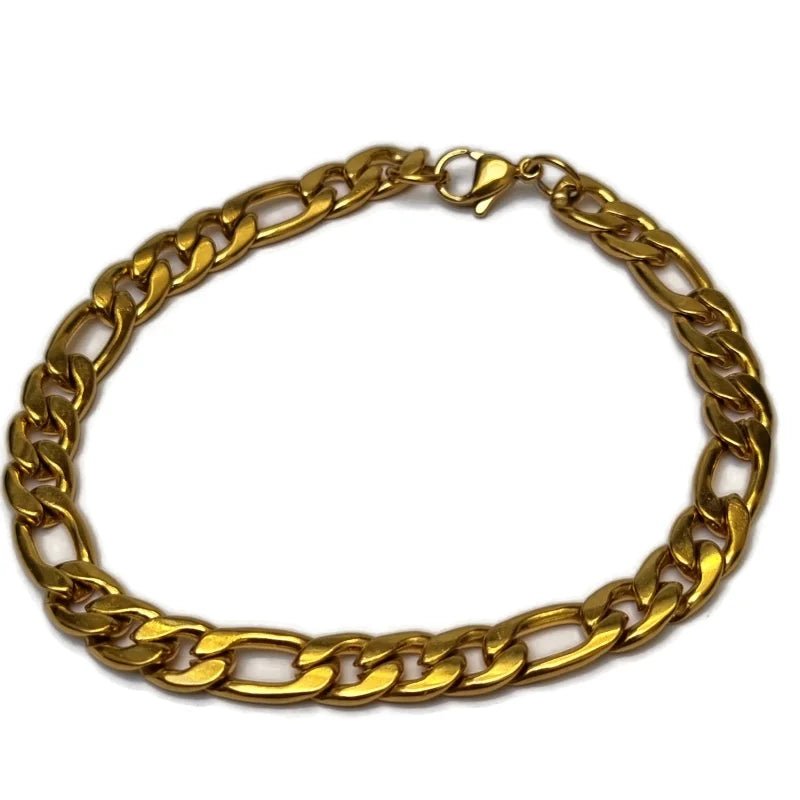 Stalen Figaro Armband goudkleur - Heren