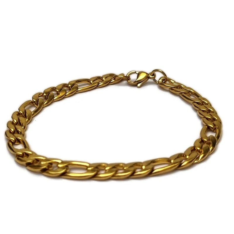Stalen Figaro Armband goudkleur - Heren