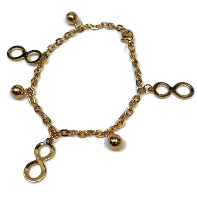 Goudkleurige Bedel Armband met Infinity Symbolen