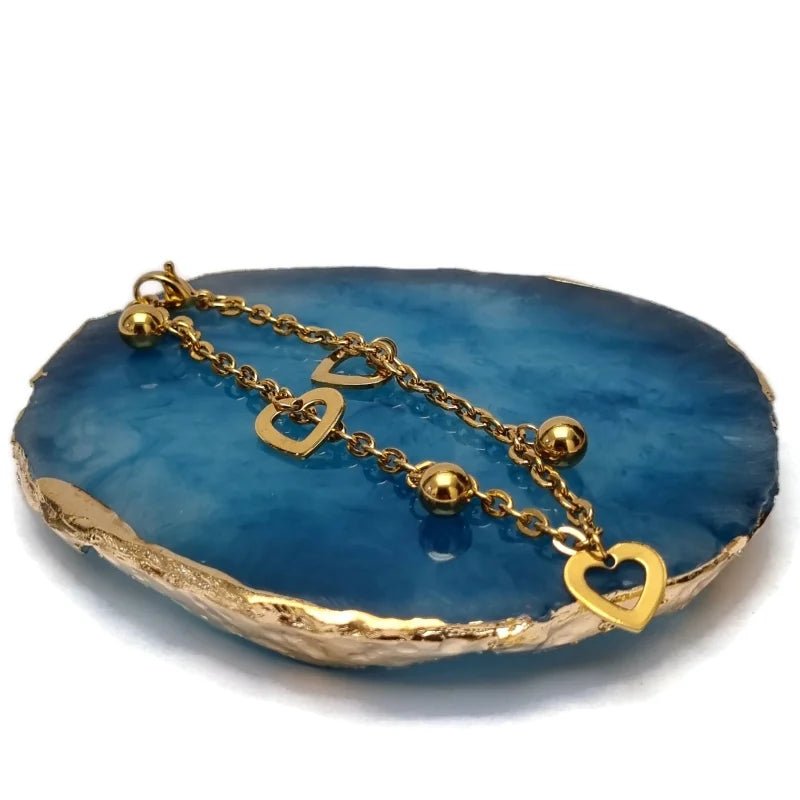 Stalen Bedelarmband met Hartjes - Dames
