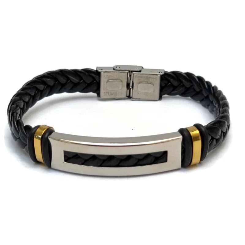 Stoere Rvs Accenten Armband - Unisex